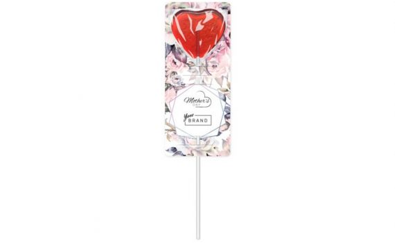 Fruit lollipops in shape of heart or flowers