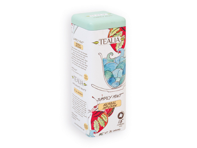 Mint tea in a gift tin jar, 15 bags, 30 g