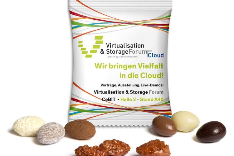 Almonds in advertising bag