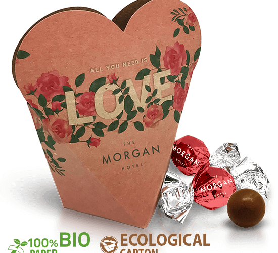 Heart shaped box with chocolates