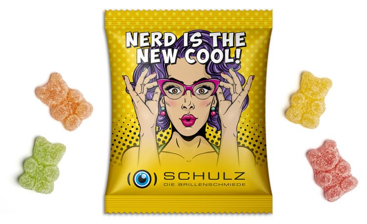 Jelly bears sour in advertising bag
