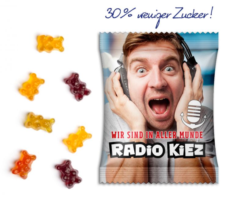 Jelly bears sugar-reduced in advertising bag