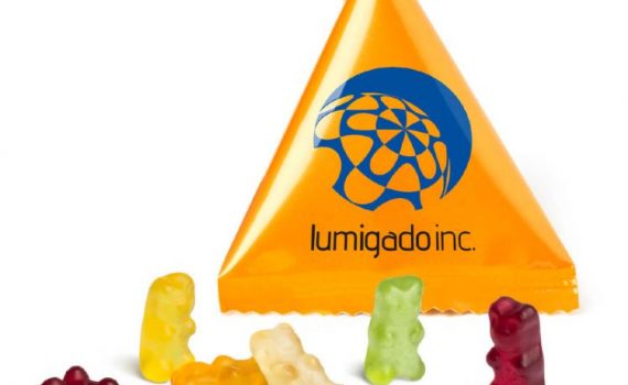 Mini tetrahedron jelly bears