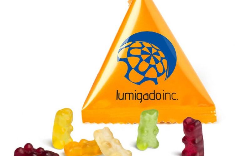Mini tetrahedron jelly bears