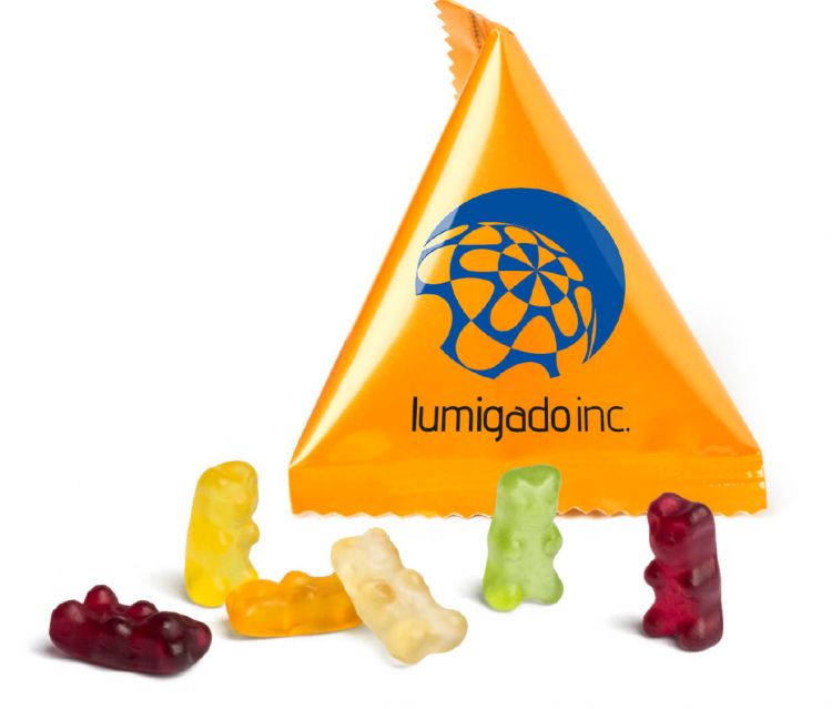 Mini tetrahedron jelly bears