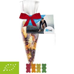 Organic gummy bears without gelatine 30g, cone bag