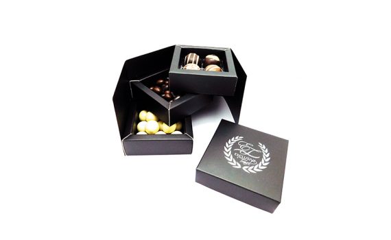 Triple mini box with chocolate