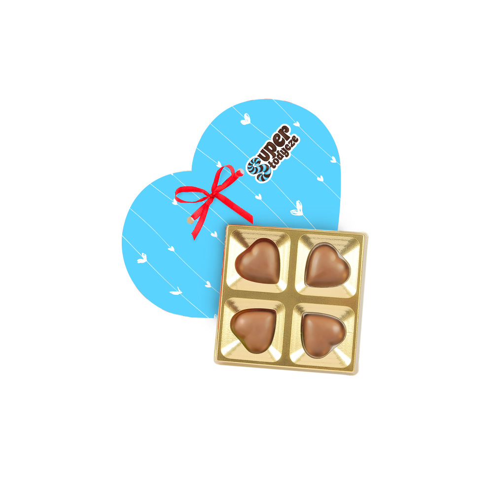Valentine set of 4 chocolate hearts 48 g