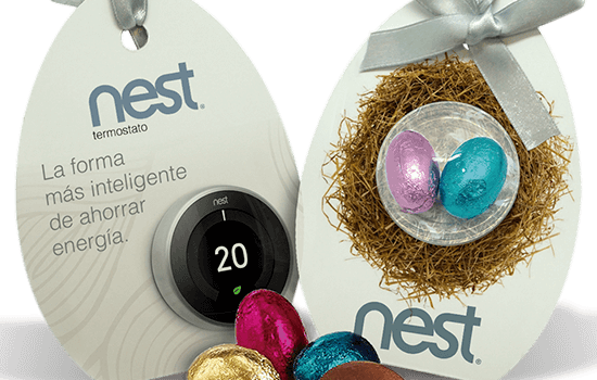 Capsule with small Easter chocolate eggs