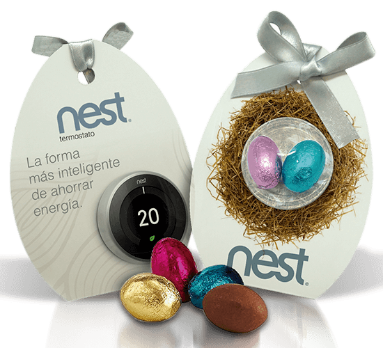 Capsule with small Easter chocolate eggs