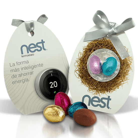 Capsule with small Easter chocolate eggs
