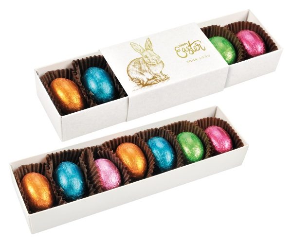 Easter Box 7 pcs chocolate eggs with nut filling