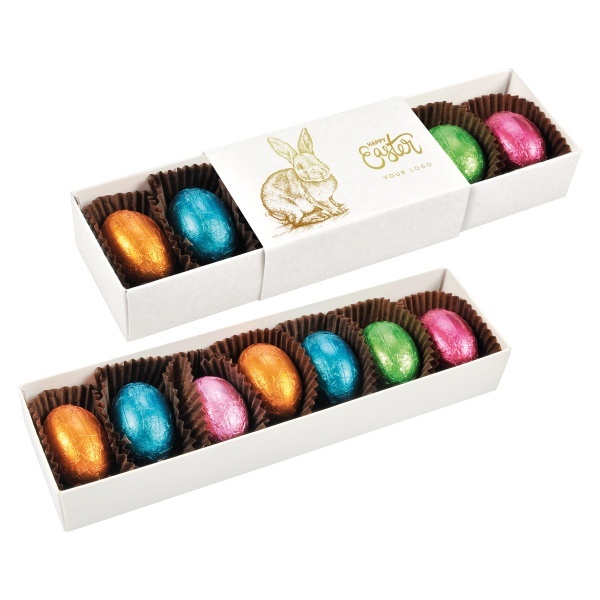 Easter Box 7 pcs chocolate eggs with nut filling