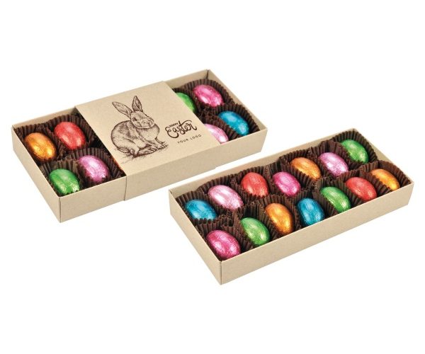 Easter Box 14 pcs chocolate eggs with nut filling