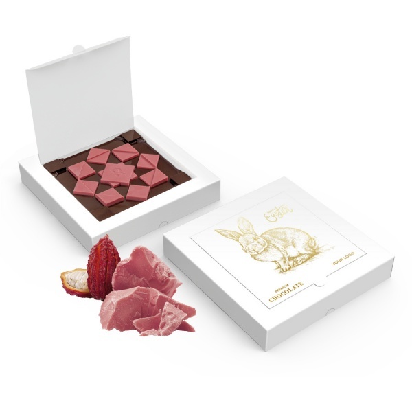 Easter box with ruby chocolate pieces