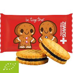 Organic sandwich cookie with cocoa cream 8g flowpack