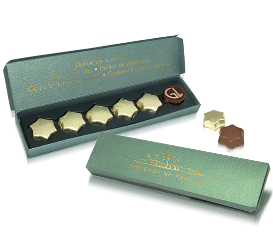 Promotion Box with chocolates star’s shape