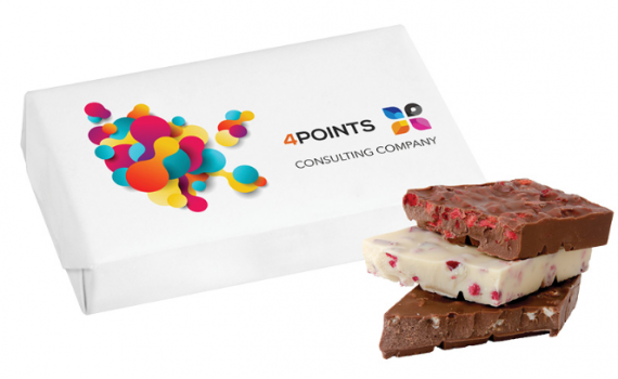 Promotion chocolate bar with fruits pieces 80 g
