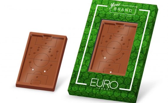Promotional chocolate soccer field