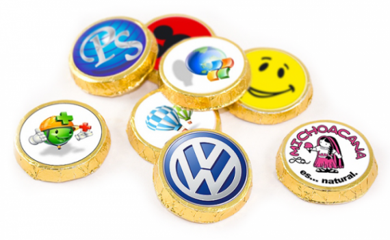 Chocolate Medals 30 mm with printed stickers