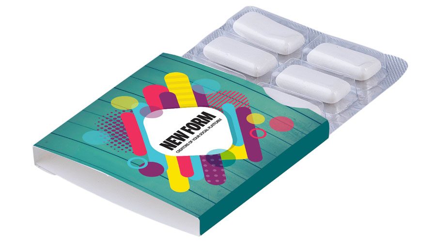 6 chewing gums in blister