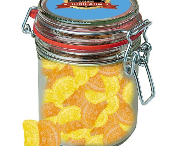 Lemon and orange candy 200g, candy jar maxi with custom printed label