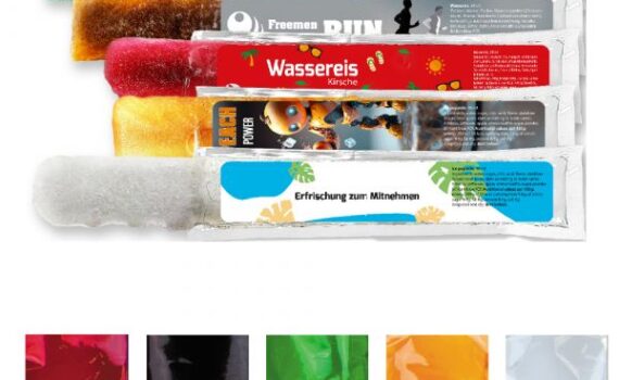 Ice popsicle mix 40 ml, express transparent sleeve bag with custom printed label