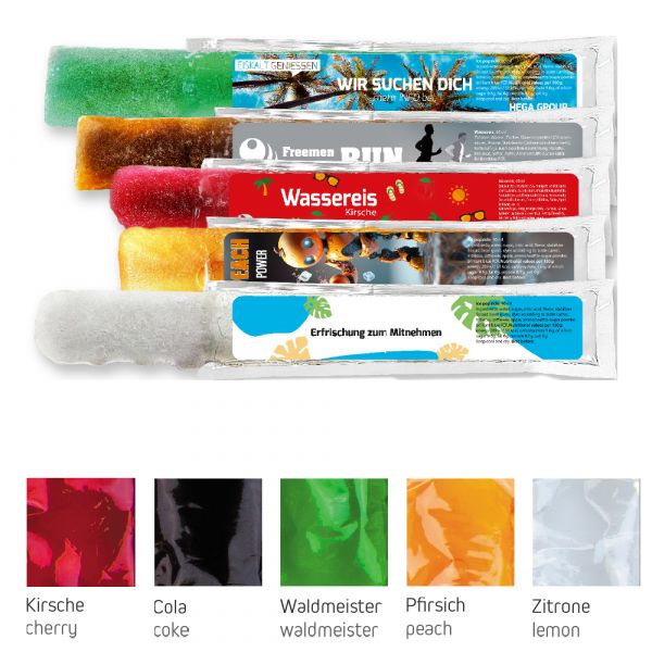 Ice popsicle mix 40 ml, express transparent sleeve bag with custom printed label