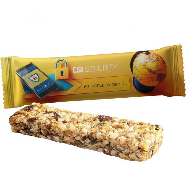 Cereal bar apple 25g, flowpack with custom print