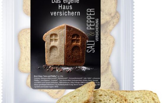 Organic bread chips salt and pepper 20g, express maxi bag with advertising label